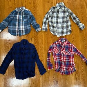 Kids Plaid Shirts - Blue, Red, Green, and Navy (4-5T, like new)